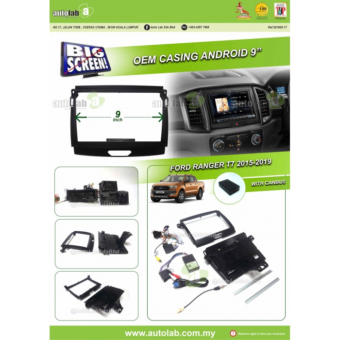 Big Screen Casing Android - Ford Ranger T7 2015-2019 (9inch with canbus)